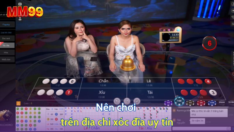 Nên chơi trên địa chỉ xóc đĩa uy tín